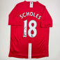 Autographed/Signed Paul Scholes Manchester United Red Soccer Jersey Beckett BAS COA