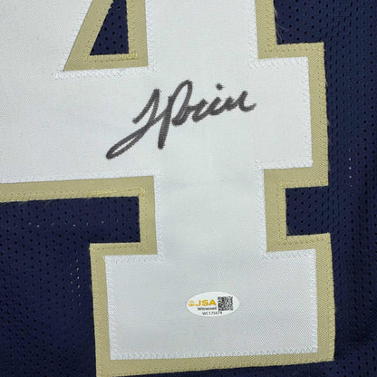 Autographed/Signed JaDarian Price Notre Dame Blue College Football Jersey JSA COA