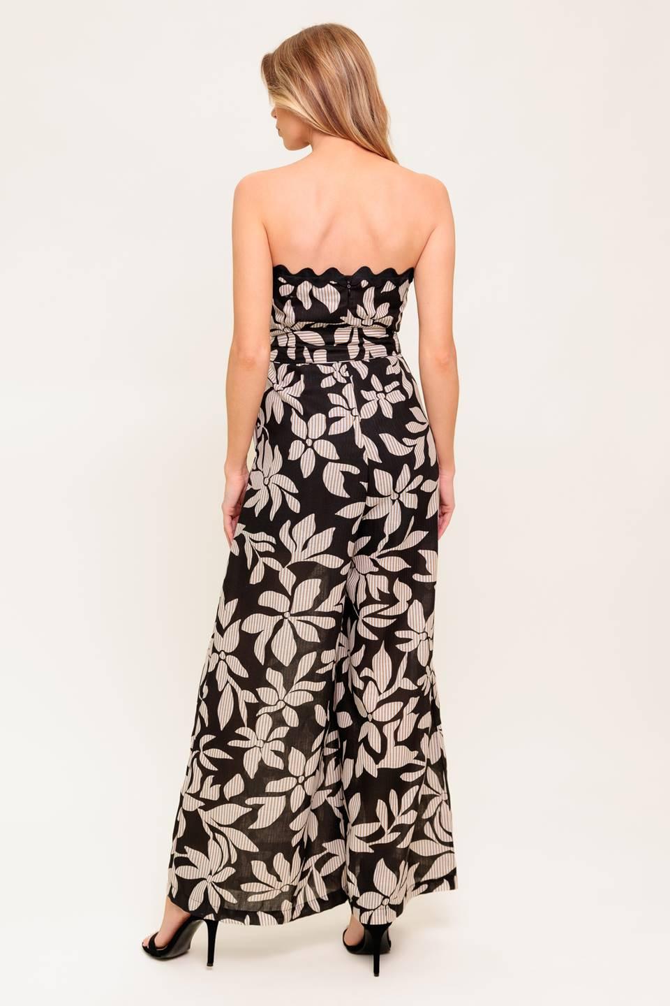 DREAMY ELEGANCE BLACK WOVEN JUMPSUIT