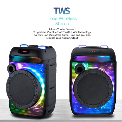 IQ Sound CYBER FLEX8 8-Inch Portable Bluetooth Speaker