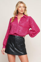 FREEDOM CALLS SEQUIN TOP