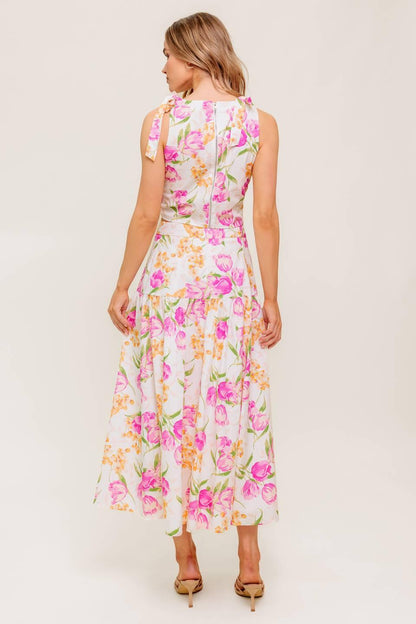 BOTANICAL BLISS WOVEN TOP AND SKIRT SET