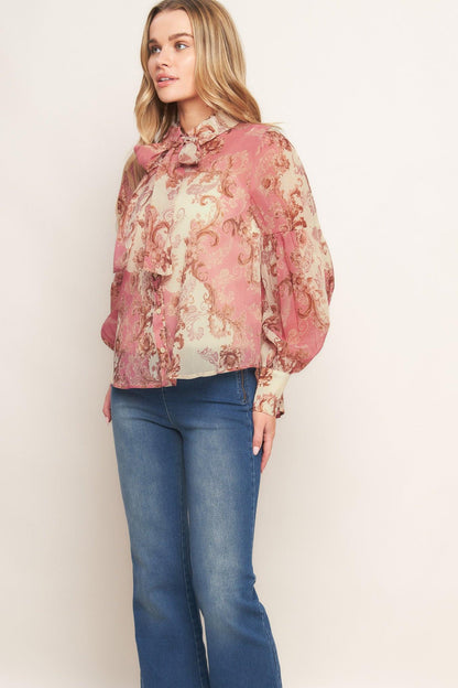ROCOCO ROSE WOVEN TOP