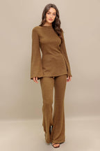 FLARE TOUCH SOLID TUNIC TOP