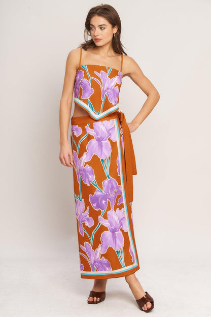 SUMMER IRIS SCARF TOP