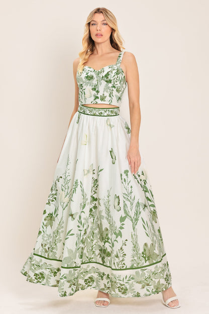 GREENHOUSE ROMANCE WOVEN BUSTIER TOP