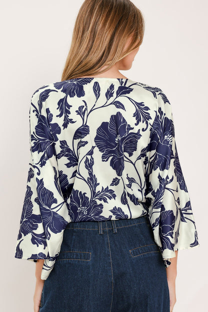 WHITE MAGNOLIA CURRENT WOVEN TOP