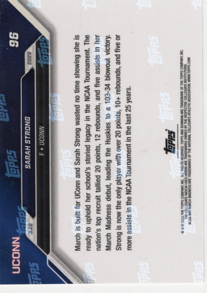 2024 Topps Bowman U Now Sarah Strong #96 Blue /49 Rookie RC Basketball Card