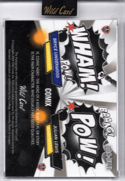 2024 Wild Card Comix Bryce Underwood/Julian Lewis #AACBUJL Cracked Ice Dual Auto 1/1 Rookie RC Football Card