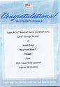 2025 Topps Now Jonah Tong #628 Game Used Ball Orange Relic /25 Redemption New York Mets Rookie RC Baseball Card