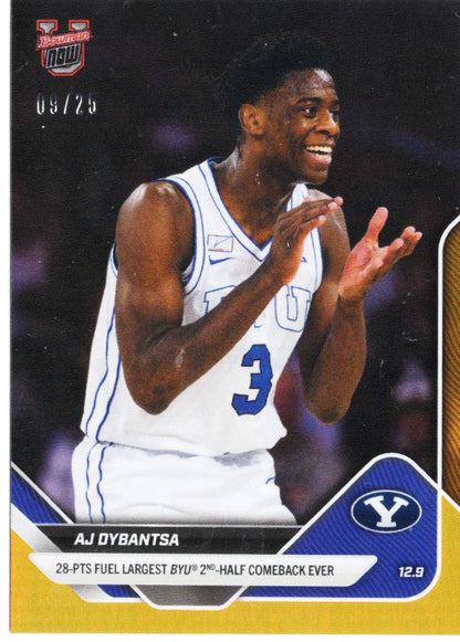 2025 Topps Bowman U Now AJ Dybantsa #28 Orange Foil /25 BYU Cougars Rookie RC Basketball Card