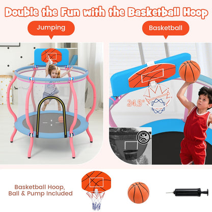 Kids Trampoline Indoor & Outdoor Pumpkin Trampoline-Pink