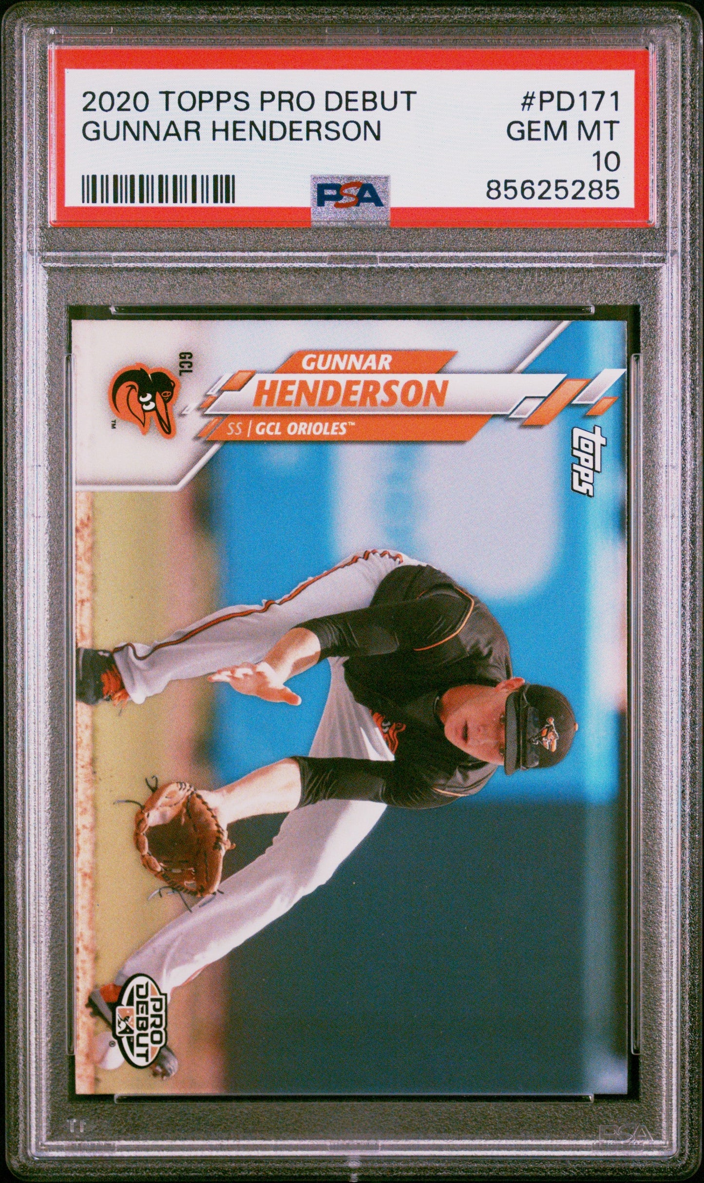 Graded 2020 Topps Pro Debut Gunnar Henderson #PD171 Rookie RC Baseball Card PSA 10 Gem Mint