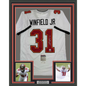 Framed Autographed/Signed Antoine Winfield Jr 35x39 Tampa Bay White Football Jersey JSA COA