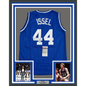 Framed Autographed/Signed Dan Issel 35x39 Kentucky Blue College Basketball Jersey JSA COA
