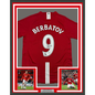 Framed Autographed/Signed Dimitar Berbatov 35x39 Manchester United Red Soccer Jersey Beckett BAS COA
