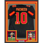 Framed Autographed/Signed Isiah Pacheco 35x39 Kansas City Black Football Jersey JSA COA
