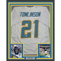 Framed Autographed/Signed LaDainian Tomlinson 35x39 San Diego White Football Jersey Beckett BAS COA