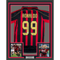 Framed Autographed/Signed Ronaldo Nazario 35x39 AC Milan Black/Red Soccer Futbol Jersey Beckett BAS COA