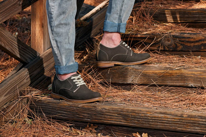CALTO - J1311 - 3 Inches Taller (Sardine Grey) - Business Casual Leather Derbies