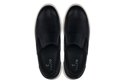 CALTO - J1420 - 2.8 Inches Taller (Onyx) - Leather Loafers