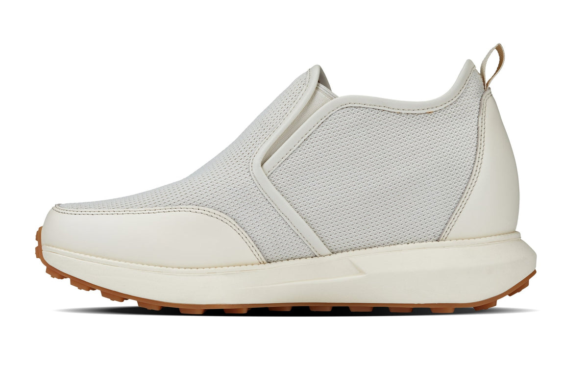 CALTO - J1434  - 3.3 Inches Taller (Off-White) - Casual Chunky Sole Sneaker Loafers