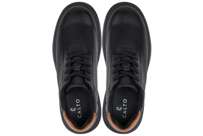 CALTO - J1580  - 2.6 Inches Taller (Black/Black Sole) - Lightweight Casual Walkers
