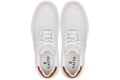 CALTO - J1581  - 2.6 Inches Taller (White) - Lightweight Casual Walkers