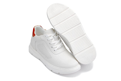 CALTO - J1581  - 2.6 Inches Taller (White) - Lightweight Casual Walkers