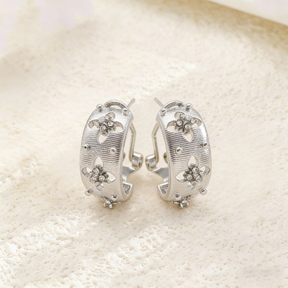Vintage Enamel Flower Petal Ear Cuffs