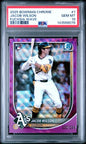 Graded 2025 Topps Bowman Chrome Jacob Wilson #1 /299 Fuchsia Wave Rookie RC Baseball Card PSA 10 Gem Mint