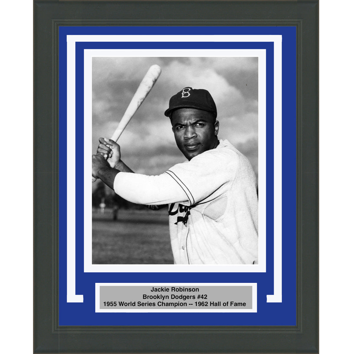 Framed Jackie Robinson Brooklyn Dodgers 8x10 Baseball Photo