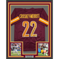 Framed Autographed/Signed Bill Jacory Croskey-Merritt 35x39 Washington Burgundy Football Jersey Beckett BAS COA