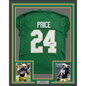 Framed Autographed/Signed JaDarian Price 35x39 Notre Dame Green College Football Jersey JSA COA