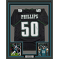 Framed Autographed/Signed Jaelan Phillips 35x39 Philadelphia Black Football Jersey PSA/DNA COA