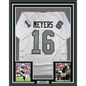 Framed Autographed/Signed Jakobi Meyers 35x39 Las Vegas Oakland White Color Rush Football Jersey Beckett BAS COA