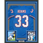 Framed Autographed/Signed Jamal Adams 35x39 Tennessee Retro Blue Football Jersey JSA COA