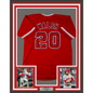 Framed Autographed/Signed Jared Walsh 35x39 Los Angeles Red Baseball Jersey Beckett BAS COA