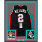 Framed Autographed/Signed Jason Williams 35x39 Memphis Black Basketball Jersey JSA COA