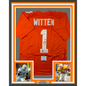 Framed Autographed/Signed Jason Witten 35x39 Tennessee Orange College Football Jersey Beckett BAS COA