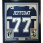 Framed Autographed/Signed Jim Jeffcoat 35x39 Dallas Cowboys Blue Football Jersey JSA COA