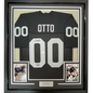 Framed Autographed/Signed Jim Otto HOF 80 35x39 Oakland Black Football Jersey JSA COA
