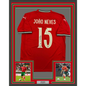 Framed Autographed/Signed Joao Neves 35x39 Portugal Soccer Team World Cup Jersey JSA COA