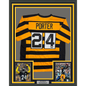 Framed Autographed/Signed Joey Porter Jr. 35x39 Pittsburgh Bumble Bee Football Jersey JSA COA