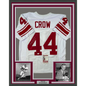 Framed Autographed/Signed John David Crow 35x39 57 Heisman Texas A&M White College Football Jersey JSA COA