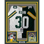 Framed Autographed/Signed John Kuhn 35x39 Green Bay Split Green/White Football Jersey JSA COA