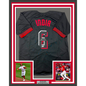 Framed Autographed/Signed Jonathan India 35x39 Cincinnati Black City Connect Baseball Jersey Beckett BAS COA