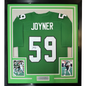 Framed Autographed/Signed Seth Joyner 35x39 Philadelphia Green Football Jersey JSA COA