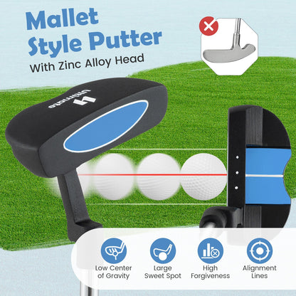 Junior Mallet Putter Individual Gold Club for Kids Ages 11-14