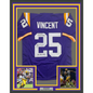 Framed Autographed/Signed Justin Vincent 35x39 LSU Purple College Football Jersey Beckett BAS COA